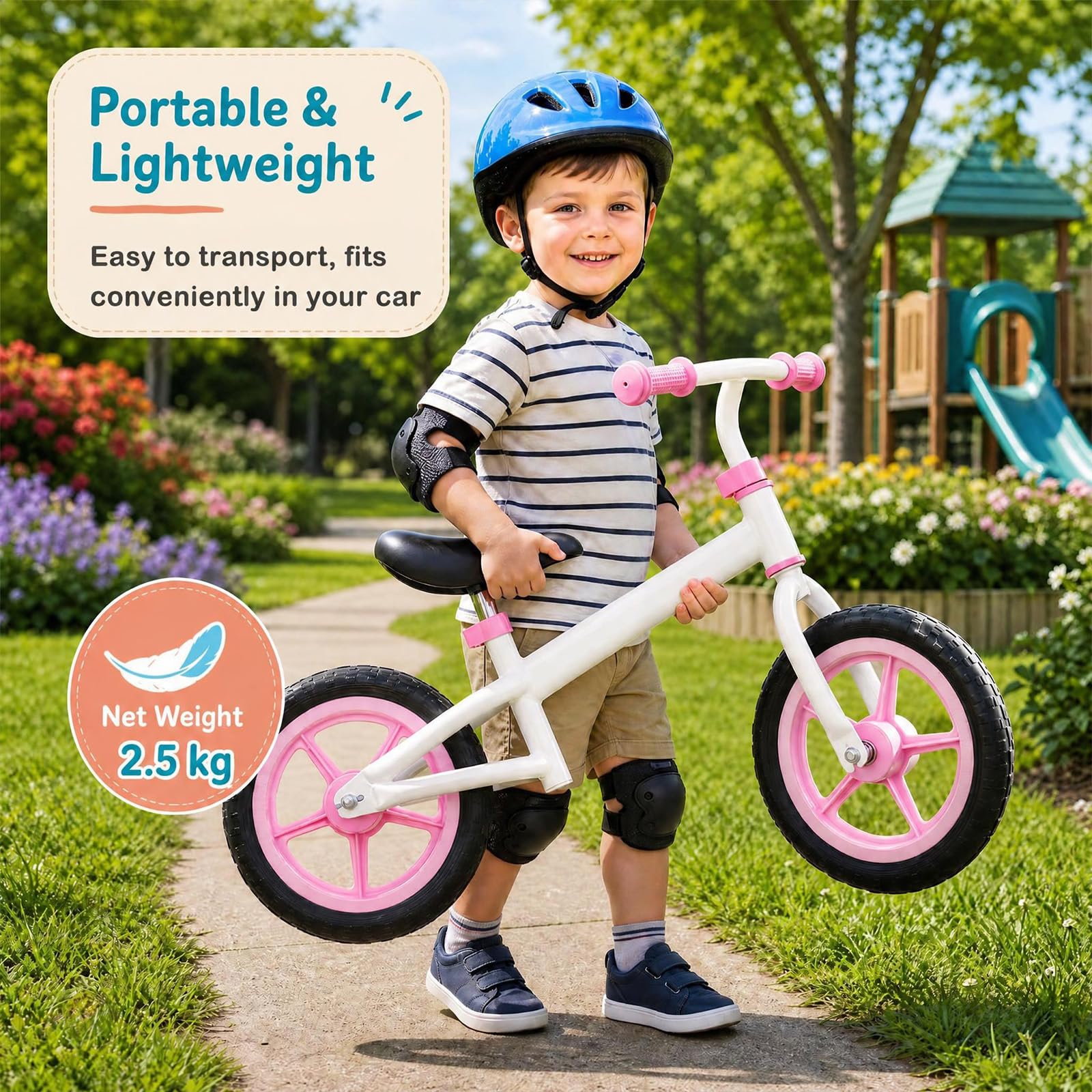 KOMFOTTEU Vélo d'Équilibre sans Pédales, Cadre Robuste Enfant 3 Ans+