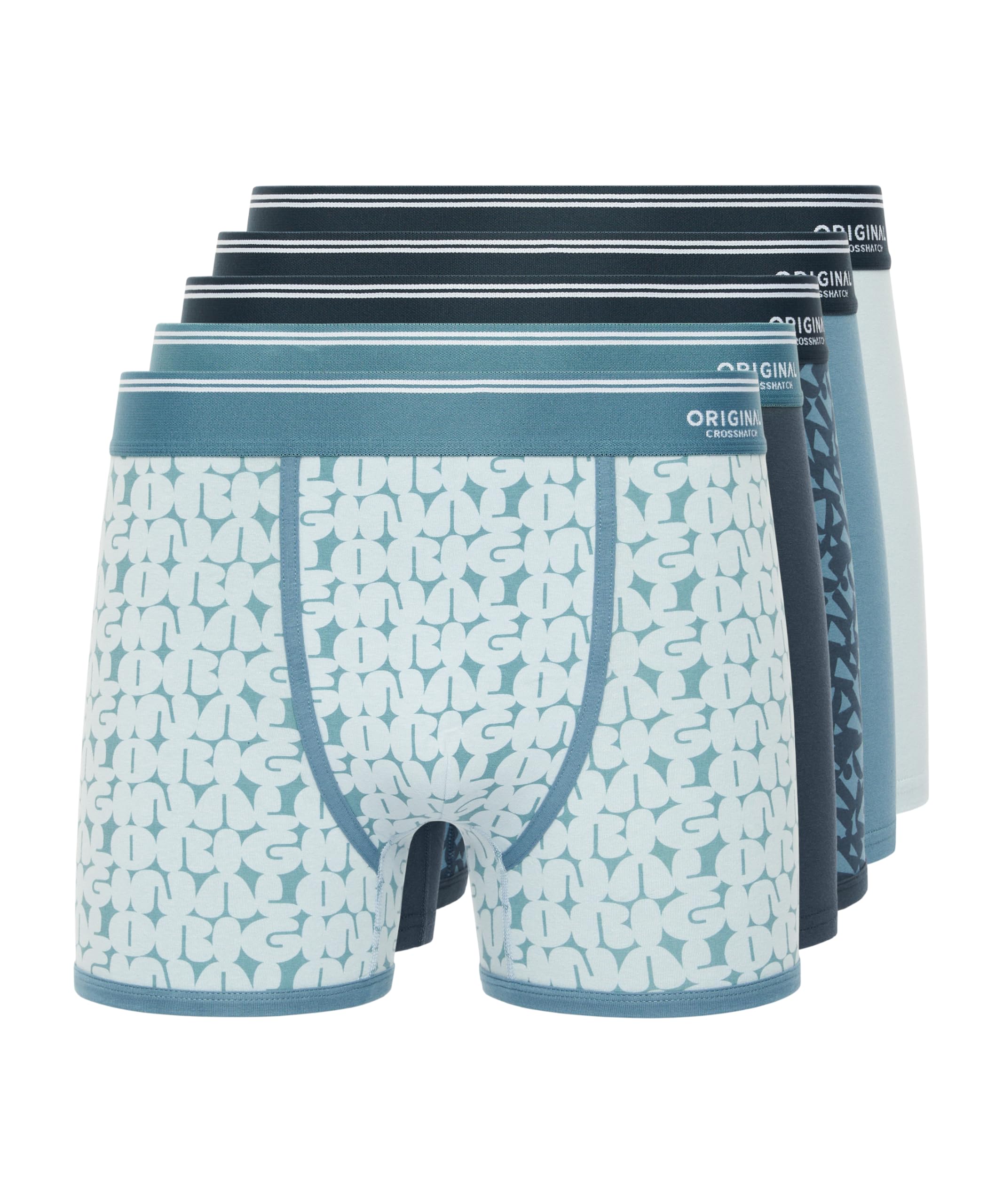 Crosshatch Men's Blue Dringal Boxers 5Pk - Xl