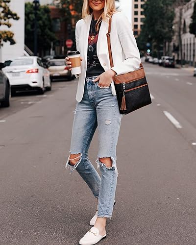 Miniatura 2 de MASINTOR Bolsos cruzados para mujer, bolso cruzado casual con múltiples bolsillos, bolso de hombro con correa ajustable con borlas