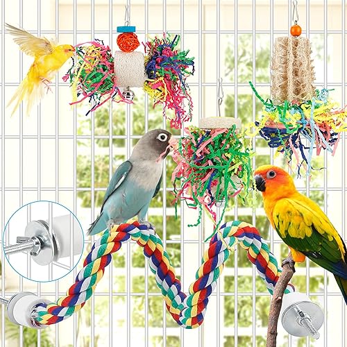 Foraging Toys Parakeet Chewing Hanging Toy Shredded — alternate angle