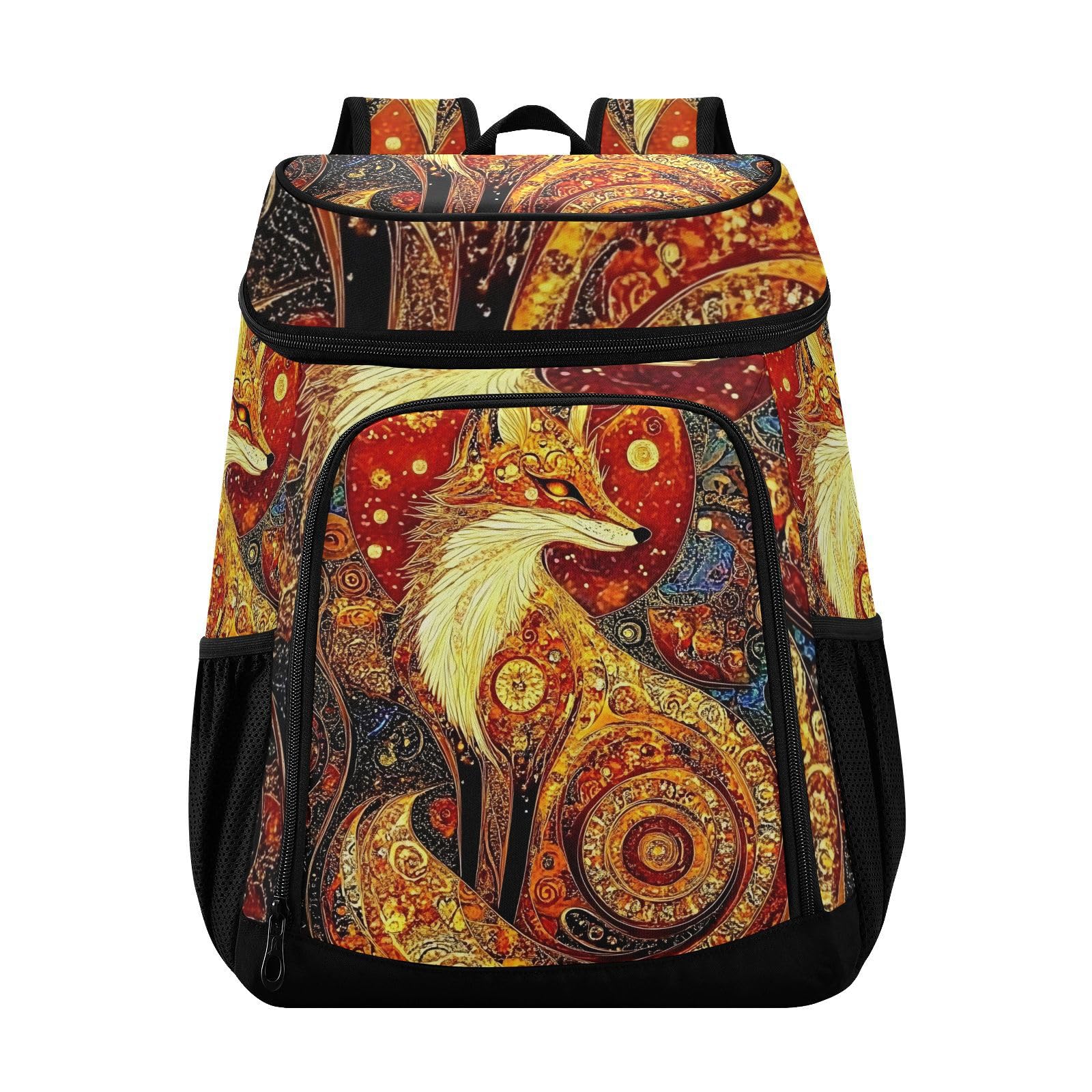 Fox Golden Magic Mystery Cooler Backpack Cooler Insulated Leak Proof Lunch Backpack 36 Cans Waterproof Soft for Men Women Picnic Hiking Camping Beach