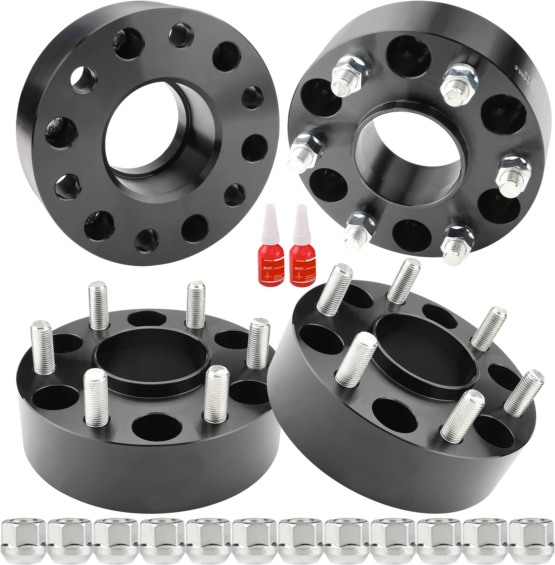 SCITOO 4Pcs 6x5.5 to 8x170 Wheel Adapters 2 inch Bore 108mm