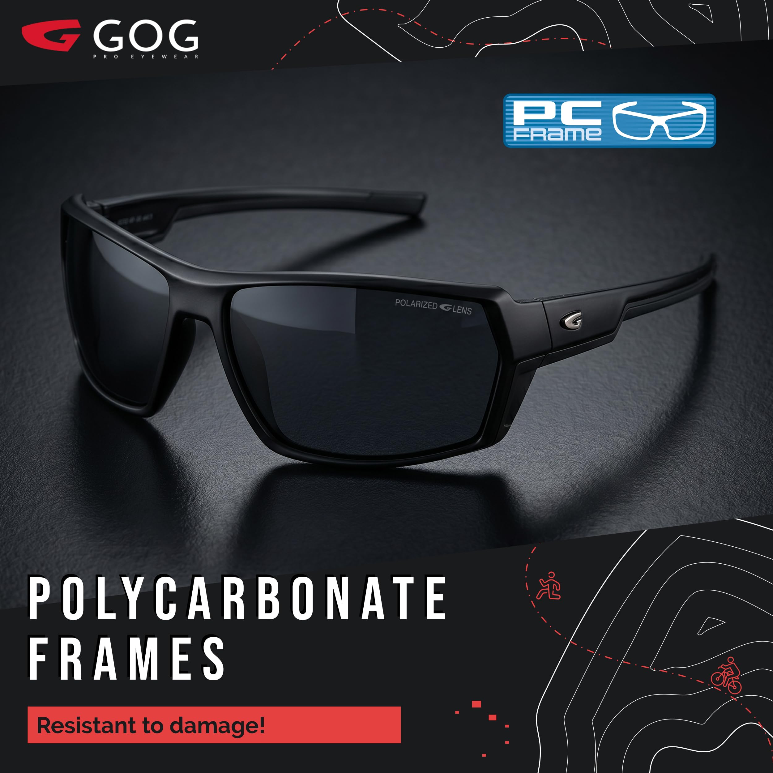 GOG Mistral P Brille, Schwarz/Blau/Polychr/Blau/Weiß, Einheitsgröße für Erwachsene, Schwarz/Blau/Polychr/Blau/Weiß/Blau, One size