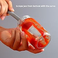 Vista 3 de Silicone Mini Spatula, Curved Small Spatula, Kitchen Jar Spatula, Wet Pet Food Can Spoon, for Cooking Baking Frosting or Mixing, 6pcs