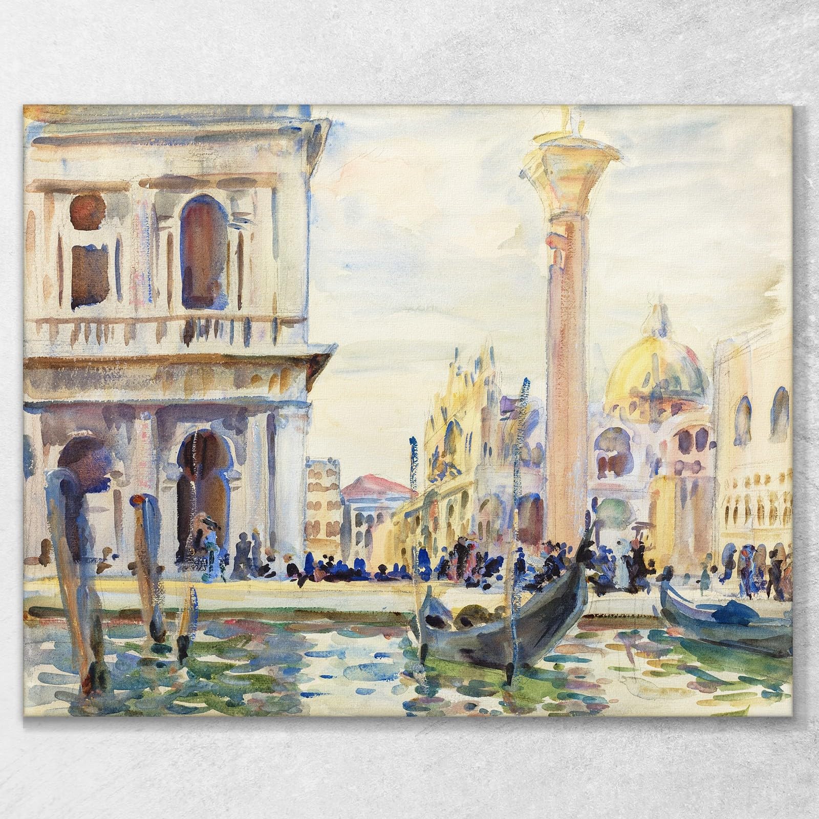 The Piazzetta John Singer Sargent, jss321 Quadro Stampato su Tela, 150x120 cm