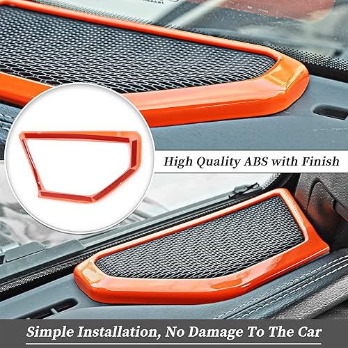 Miniatura 6 de Cubierta decorativa para altavoz A Pilar, accesorios interiores para Jeep Wrangler JL JLU Gladiator JT 2018 2019 2020 2021 2022 2023 (naranja)