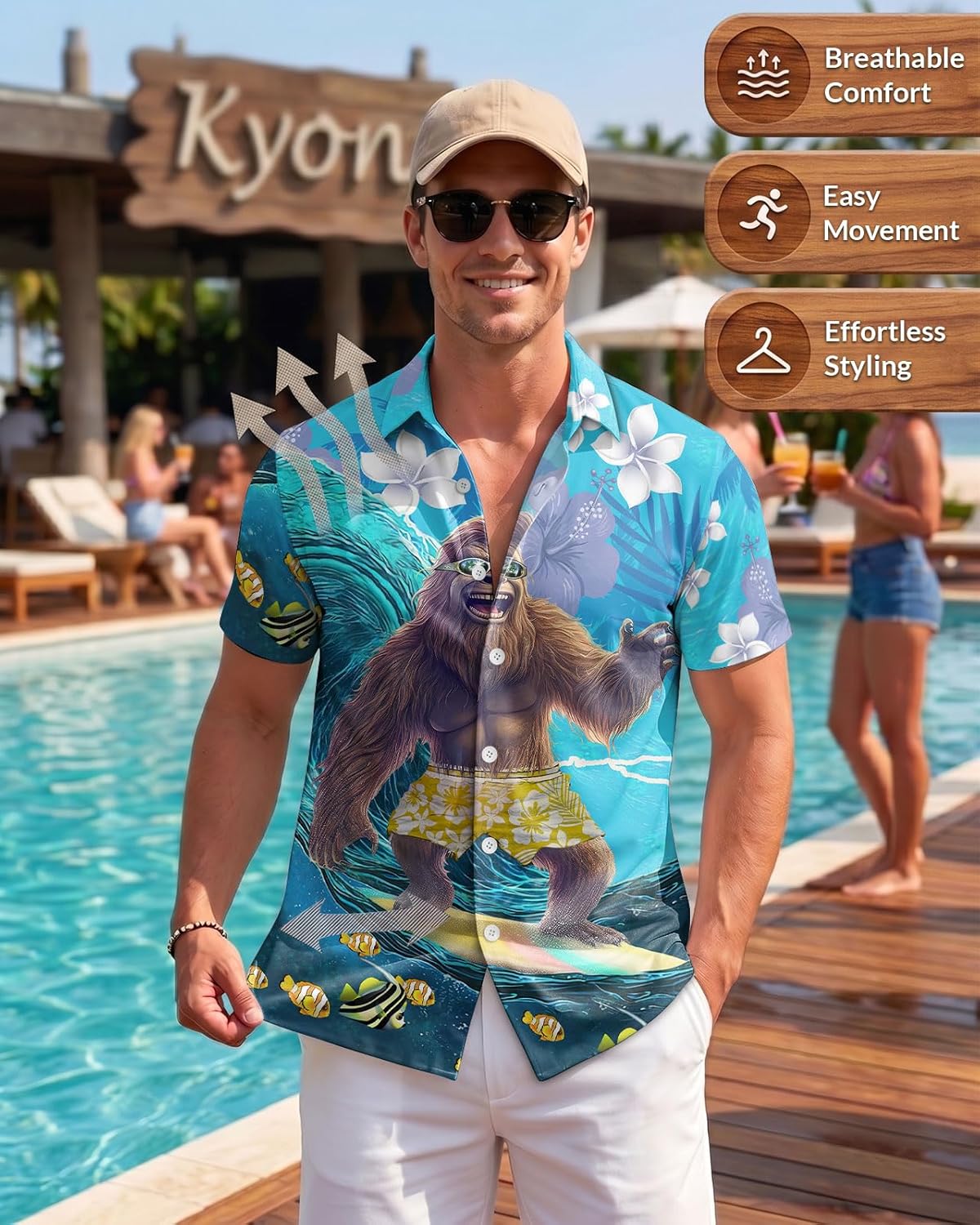 Summer Short Sleeve Button Down Shirt Men, Funny Hawaiian Top, Summer Gifts