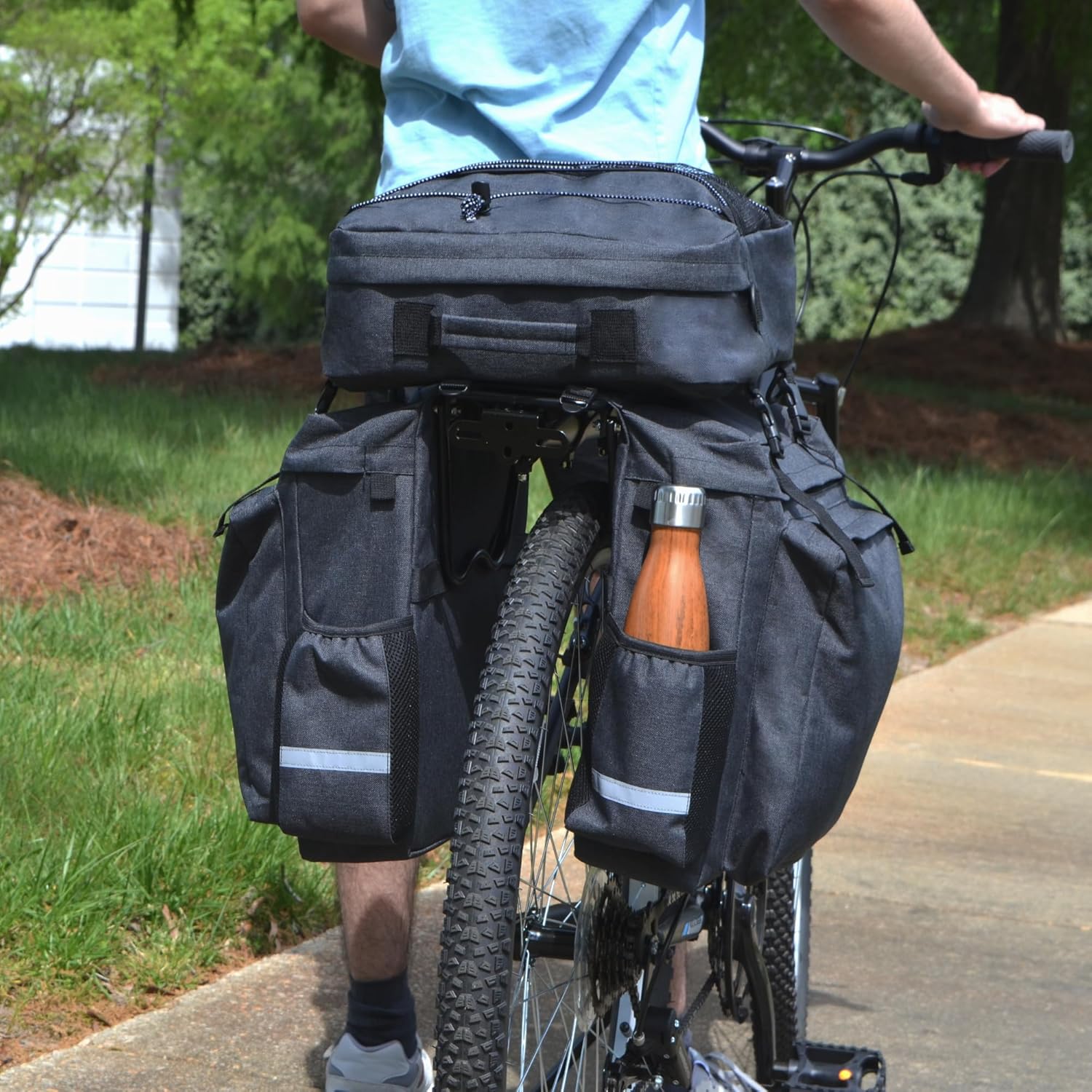 Lumintrail 3-in-1 Bike Panniers - 40L Bicycle Pannier & Backpack Carrier Bike Bags - for Secure Bicycles Rear Rack Mounting Panniers - Ideal for Commuting & Touring Cyclists