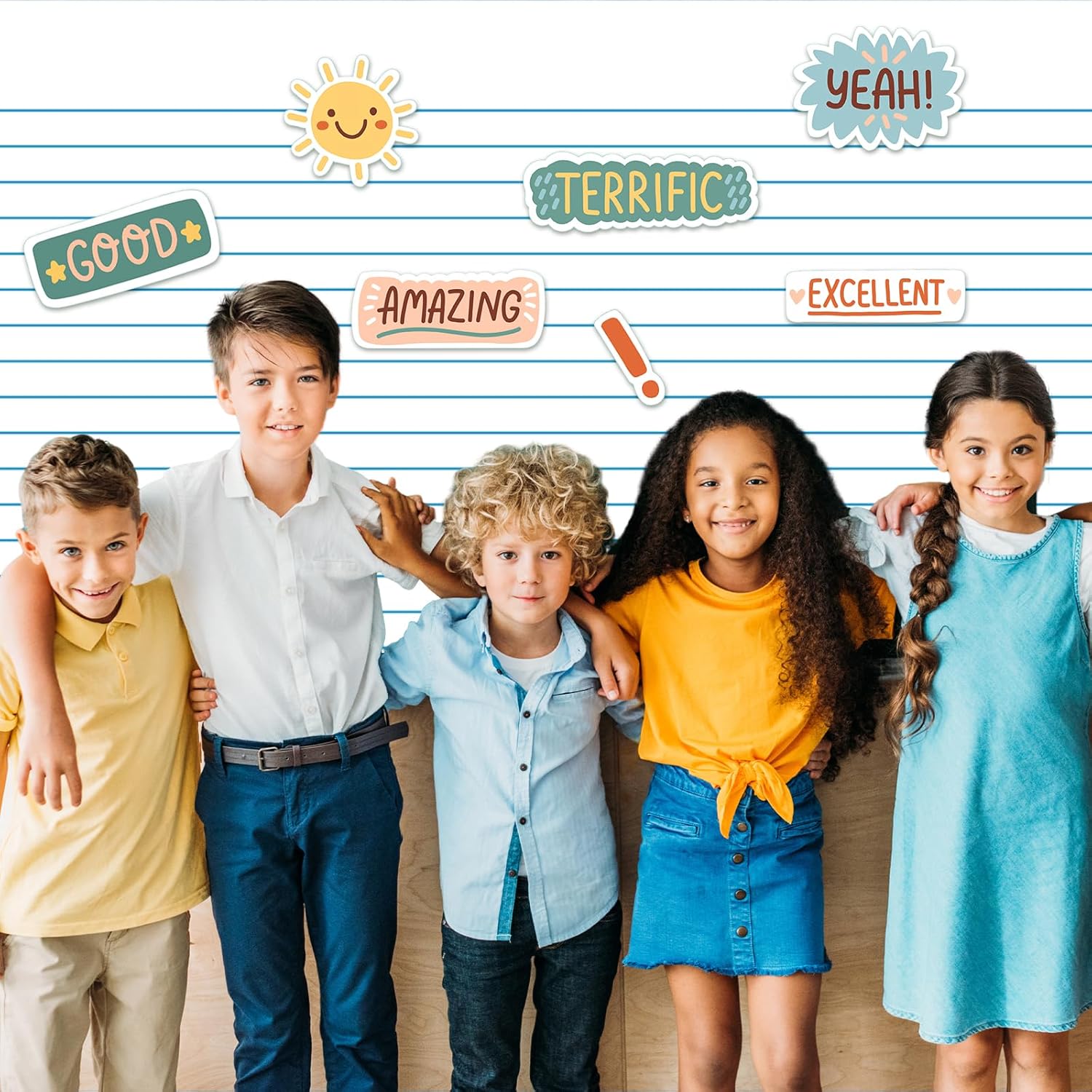 Mindsoft Bulletin Board Paper 48'' x 107'' Class Boards for Classroom Bulletin Boards Everyone is Welcome Classroom Board Decor Pillows Curtains Crafts(Lined,2 Pcs)