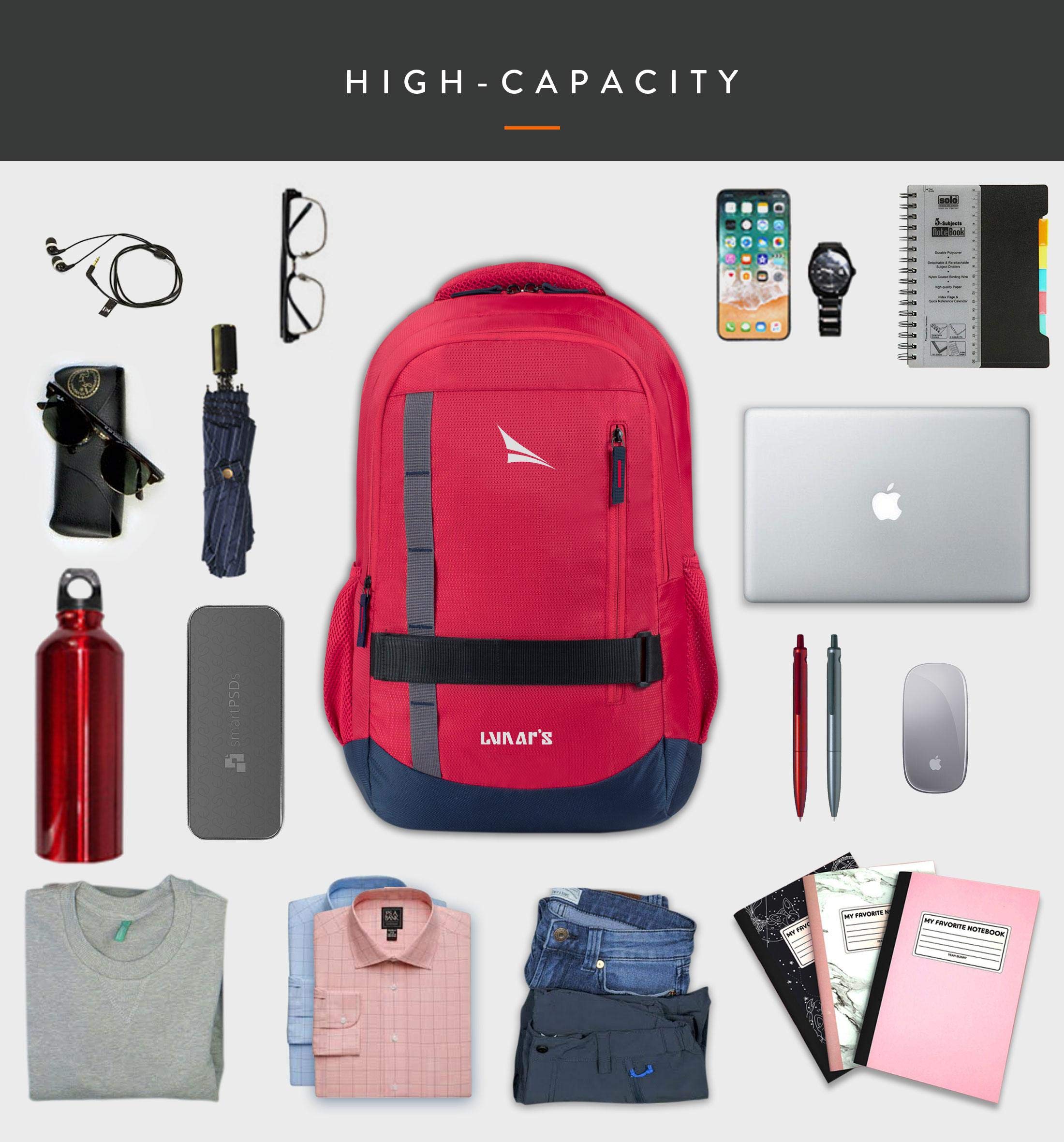 Lunar's Bingo - 48 L Laptop Bag | School bag for boys | Laptop bag 15.6 inch | Water Resistant Laptop Backpack | College bag | Office backpack for men | Travel backpack with 1 Year Warranty 2