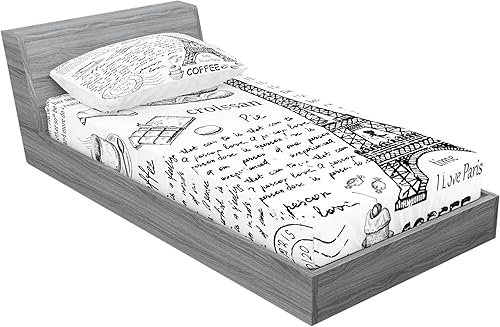 Miniatura 241 de Ambesonne - Juego de sábanas bajeras y fundas de almohada, diseño clásico botánico, plantas de jardín vintage, juego de 3 piezas con estampado