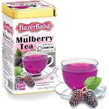 Hazer Baba Instant Drink Mix with Mulberry Flavor, Tin Box, 8.8 oz Pack of 1,Fruity Natural Powder, Quick Hot or Cold, Water Enhancer, Juice, Smoothie, Vegan, Halal, Kosher,