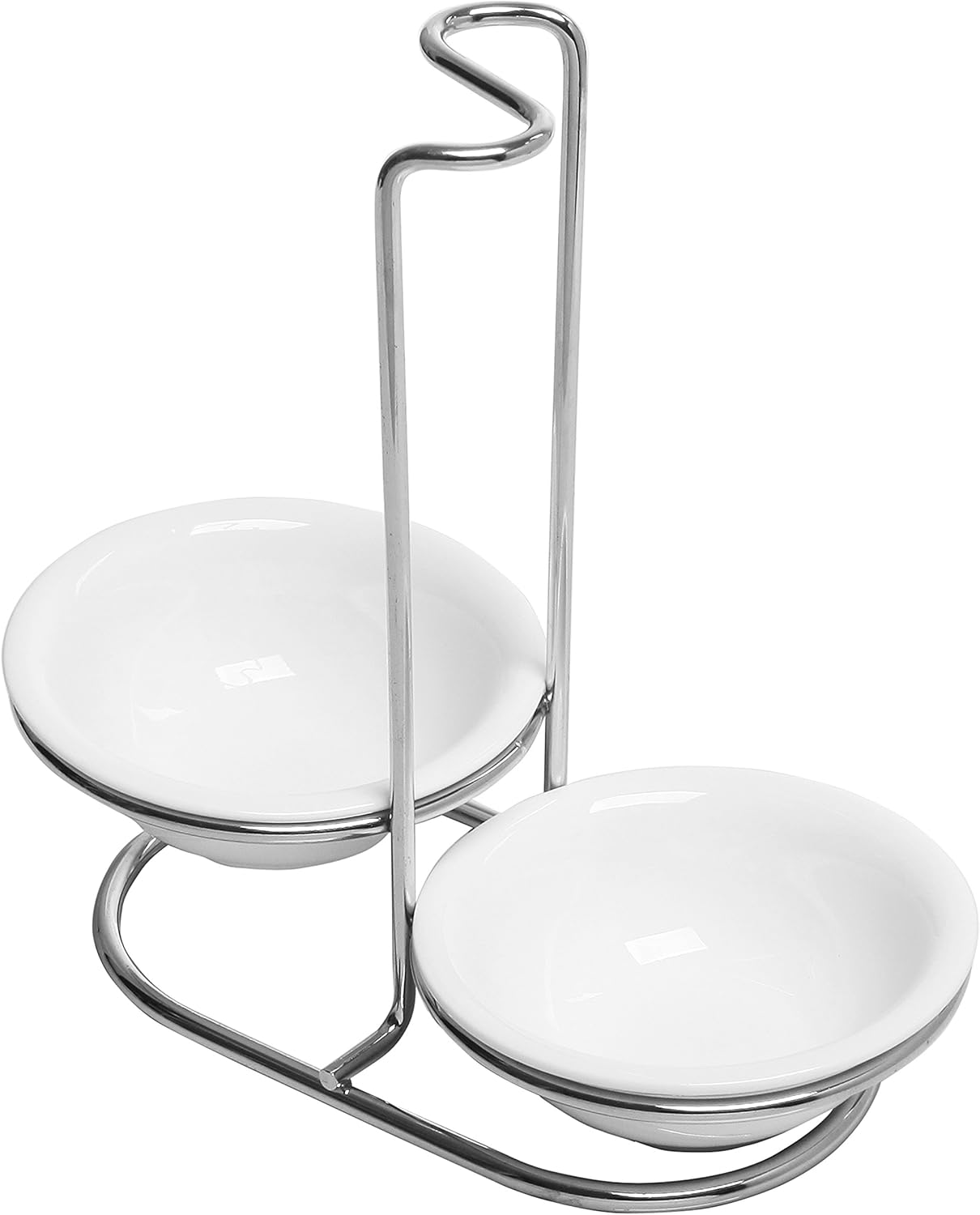 MyGift Ceramic Spoon Rest, Upright Ladle Holder with Steel Rack Set of 2 image 5