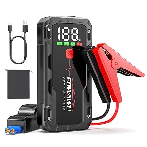 FOWAWU 22800 mAh 6000 A Peak Jump Starter for 12 V Vehicles 10 L Petrol 8 L Diesel