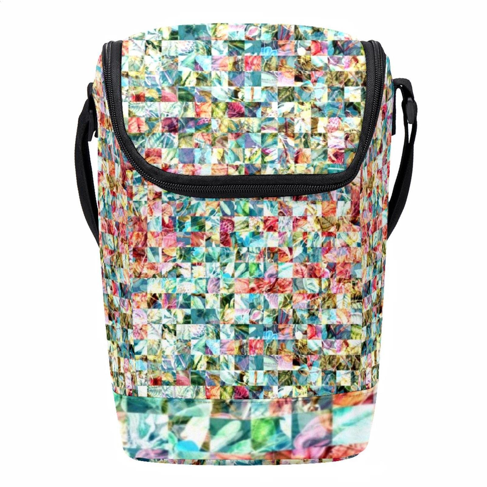 Bolsa de almuerzo floral para mujer y hombre, una lonchera ligera, pequeña y reutilizable
