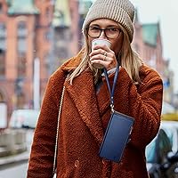 Vista 45 de XcaseBar Funda tipo cartera para Samsung Galaxy S21 con cremallera y tarjetero de crédito [bloqueo RFID], funda de piel sintética con tapa