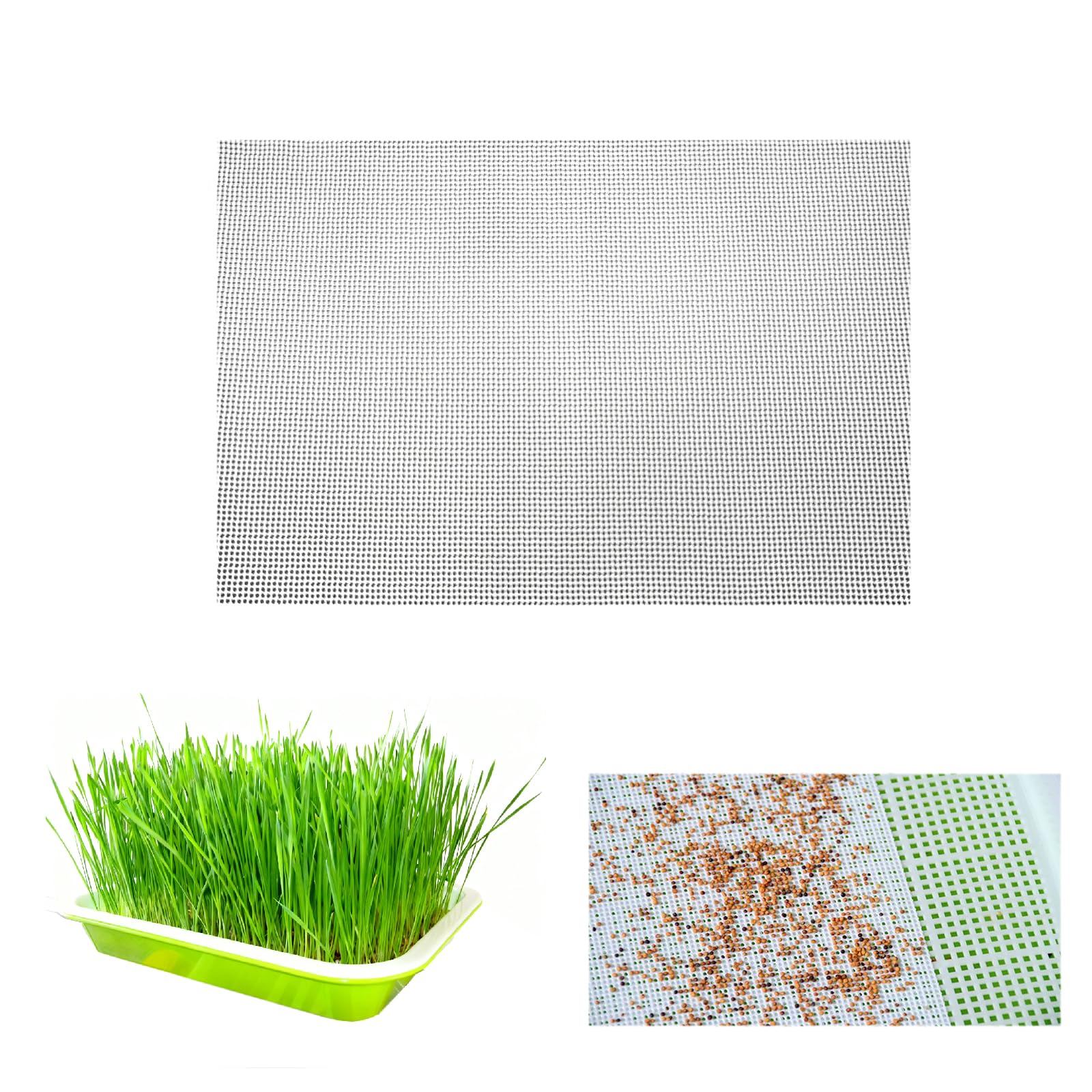 LYYZLFLDM 4 Pcs Seed Sprouting Mesh, 11 * 8.28 Inches Silicone Seed Sprouting Tray Mesh Mat, Hydroponic Growing Mats for Microgreens Growing Kit