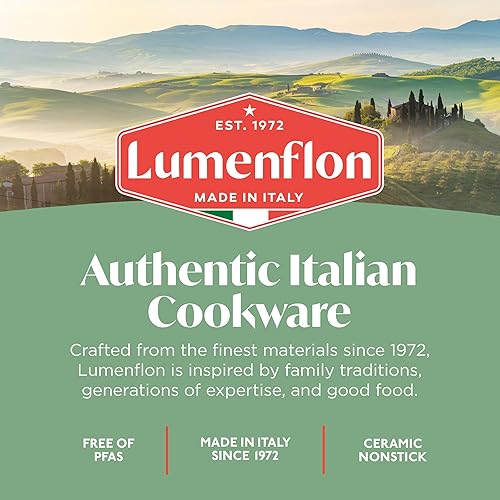 Miniatura 8 de Rigoletto - Sartén antiadherente y tapa de 3.1 cuartos de galón, fabricada en Italia, superficie de cerámica en capas sin PFAS, lista para