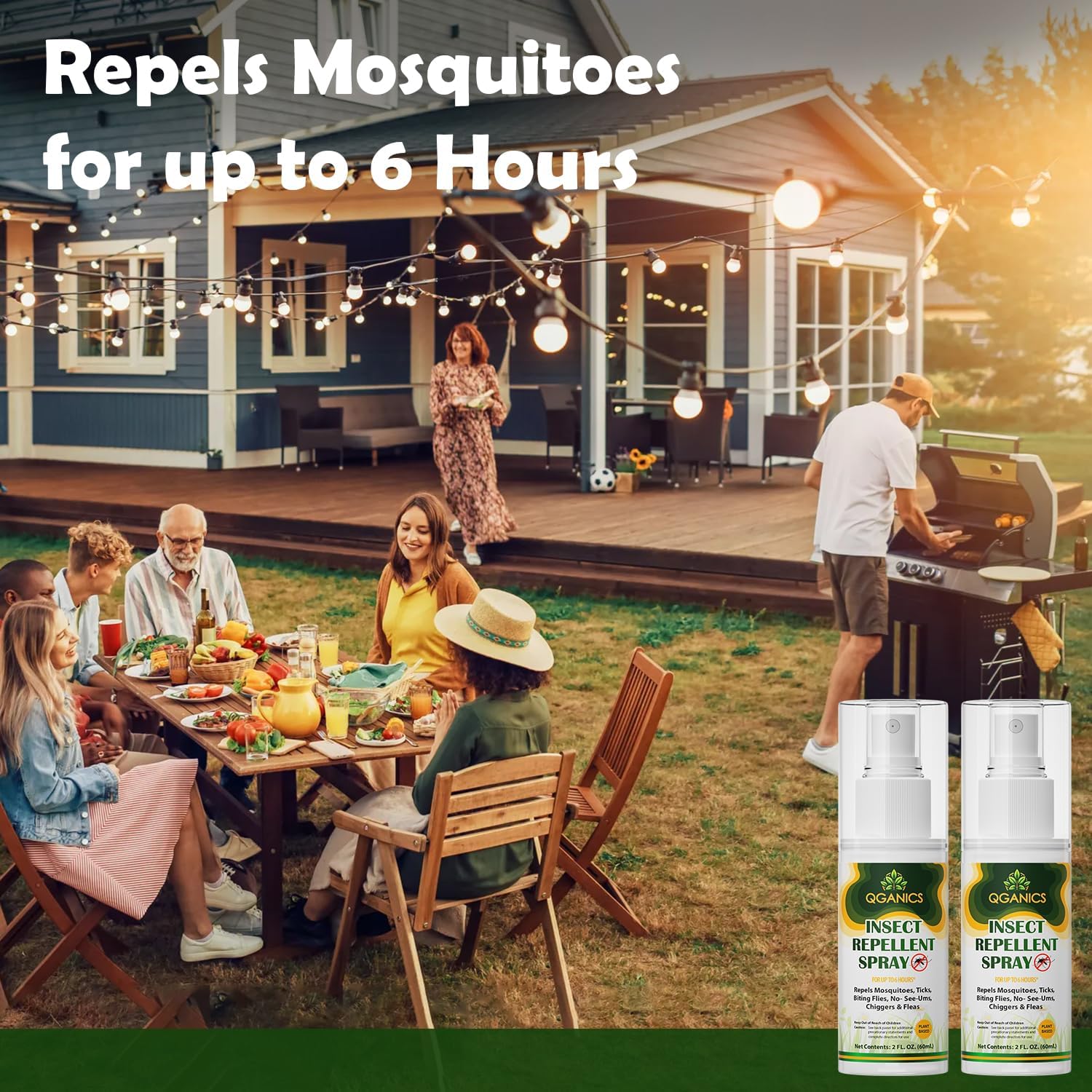 Mosquito Repellent Spray for Body 2 Pack, Bug Spray Travel Size Plant-Based, DEET-Free, Insect Repellent Spray for Skin 2 Fl Oz