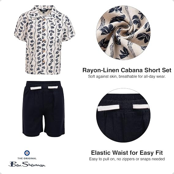 Ben Sherman Clothesボーイズ2ピーステックポロショーツセット ポロシャツ&ショーツ付き – 赤ちゃん、幼児&大きな男の子のための服12M-14