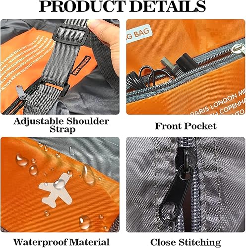 Miniatura 5 de Bolsa de viaje plegable Bolsa de deporte Gimnasio Tote resistente al agua Bolsa de equipaje Bolsa de viaje Weekender Overnight Bag