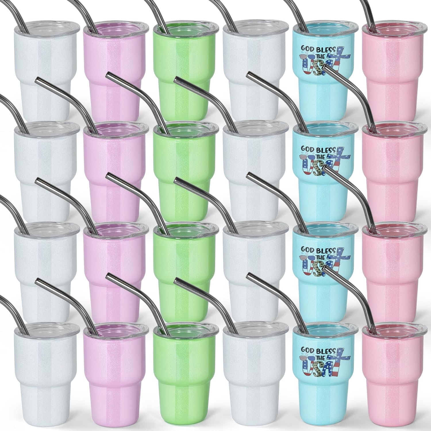 AGH 3 oz mini tumbler shot glasses with lid and straw