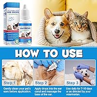 Vista 4 de Gotas para los oídos para perros y gatos - 1% de hidrocortisona, alivio de picazón en los oídos, suministros para el cuidado de los oídos