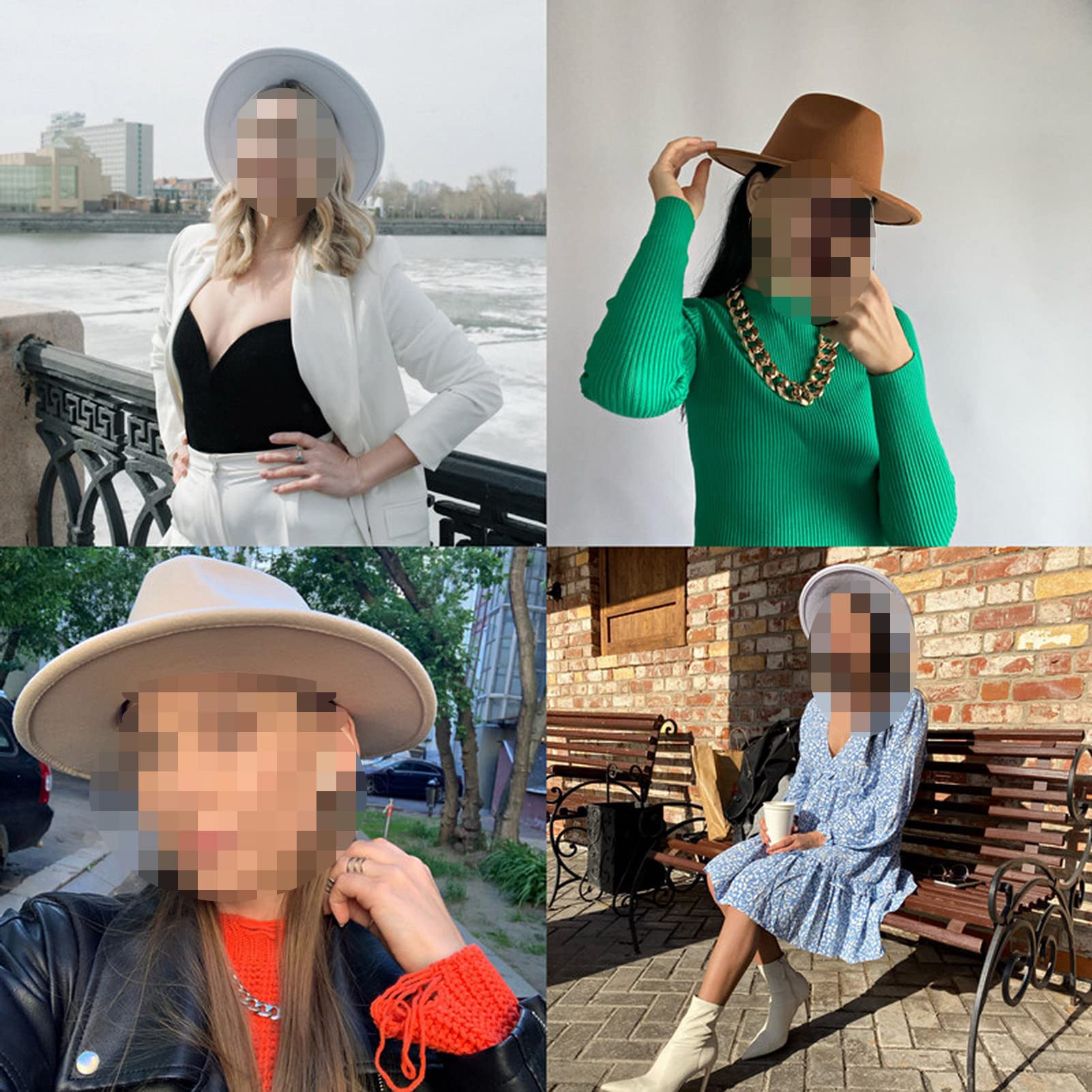 Faringoto Fedora Chapeau d'hiver de luxe pour femme