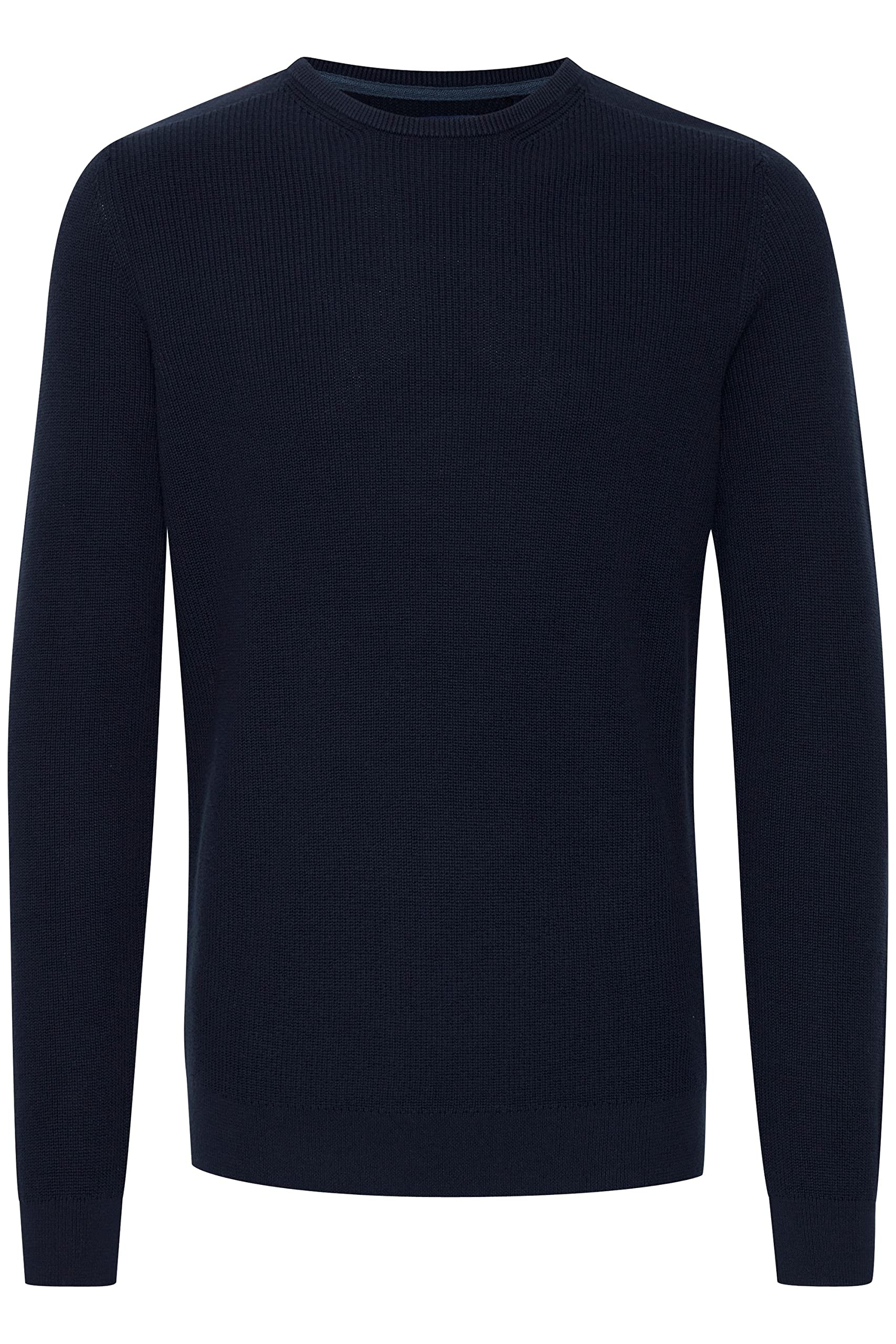 Blend 20712654 Men's Knitted Pullover Fine Knit Pullover with Crew Neck Structure, 194024_Dress Blues, S