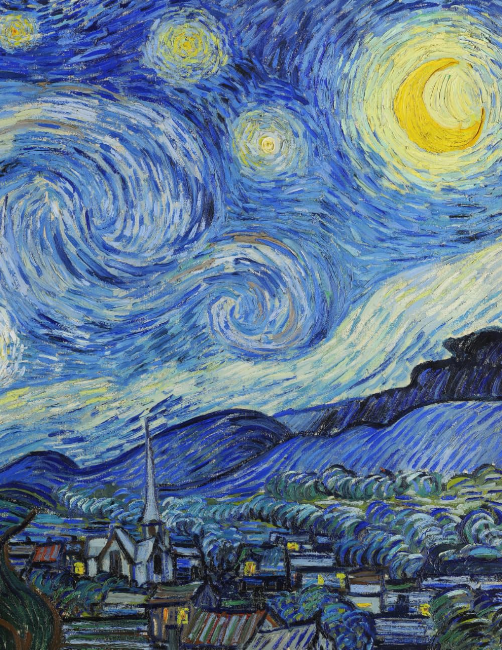 Van Gogh LARGE Notebook #7: Cool Artist Gifts - Starry Night Vincent Van Gogh Notebook College Ruled to write in 8.5x11" LARGE 100 Lined Pages (Vincent Van Gogh Collection)