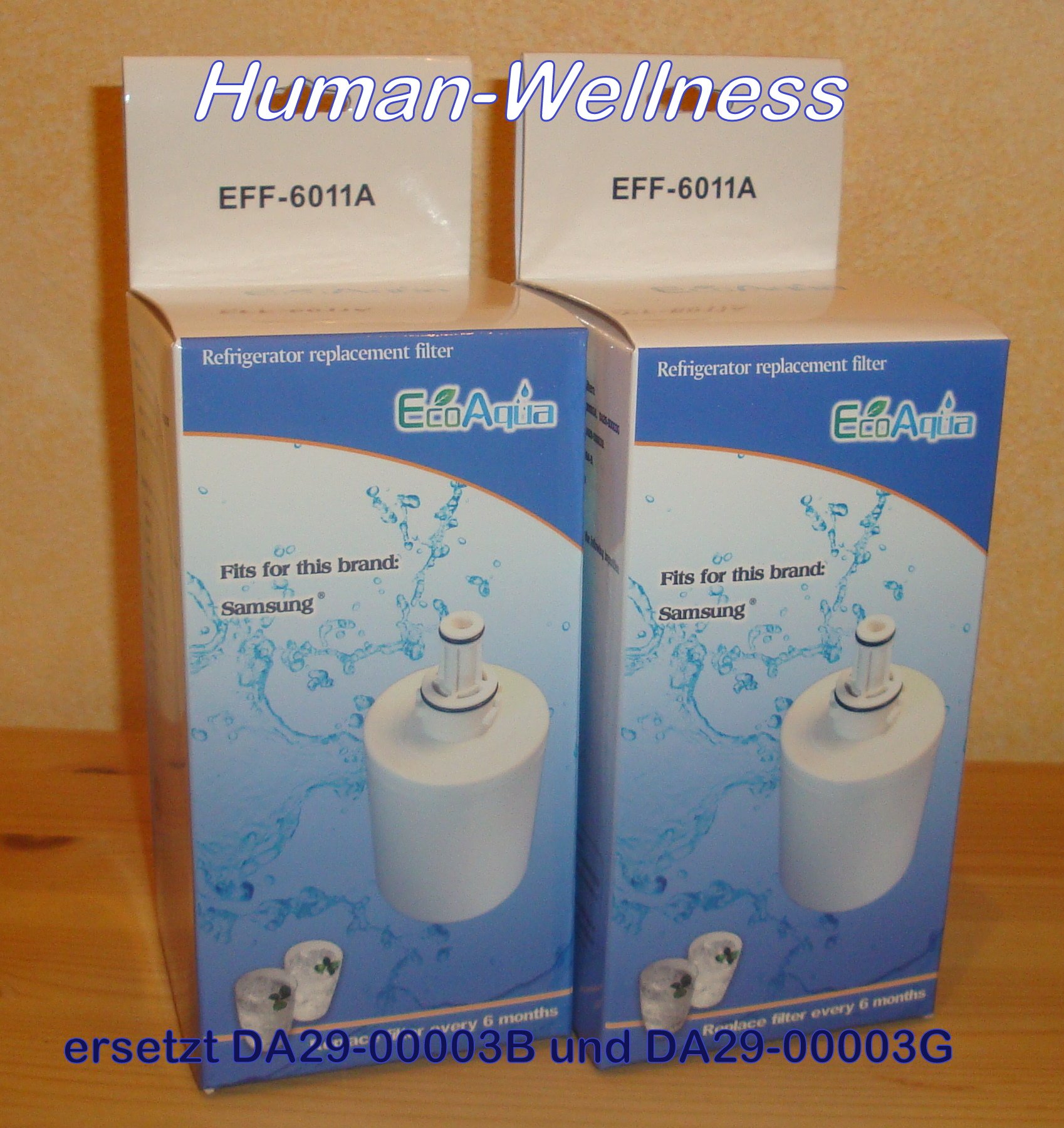 EcoAqua 2 x filtro de agua EFF-6011A para Samsung DA29-0003B
