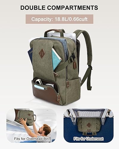 Miniatura 3 de Kasqo Mochila para laptop de 15.6 pulgadas, impermeable, antirrobo, para negocios, viajes, universidad, bolsa de mano con puerto de carga USB para