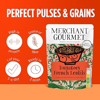 Merchant Gourmet Tomatoey French Lentils, 250 g (6-Pack)