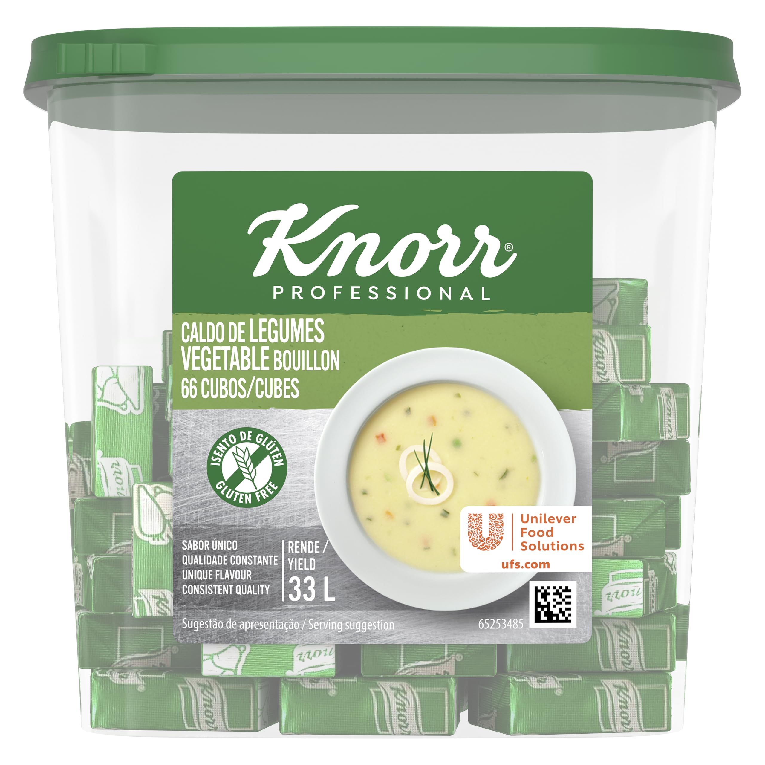 Knorr Professional Vegetable Bouillon Cubes, Vegetable Base for Soups, Stocks and Broths, 66s