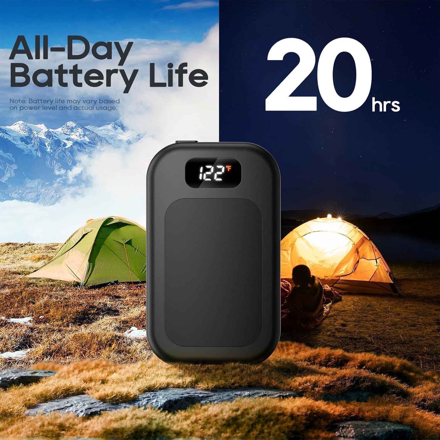 AI Hand Warmers Rechargeable 2 Pack, 3 Heat Levels (104–121°F), Real-Time Temp & Battery Display, Electric Hand Warmers, Fast Heating, Fits in Gloves/Pocket, Gifts for Women & Men