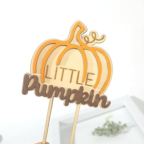Miniatura 4 de BOOMPA Decoración de madera para pastel de calabaza de Halloween, decoración de pastel de primer cumpleaños, decoración de pastel de madera para