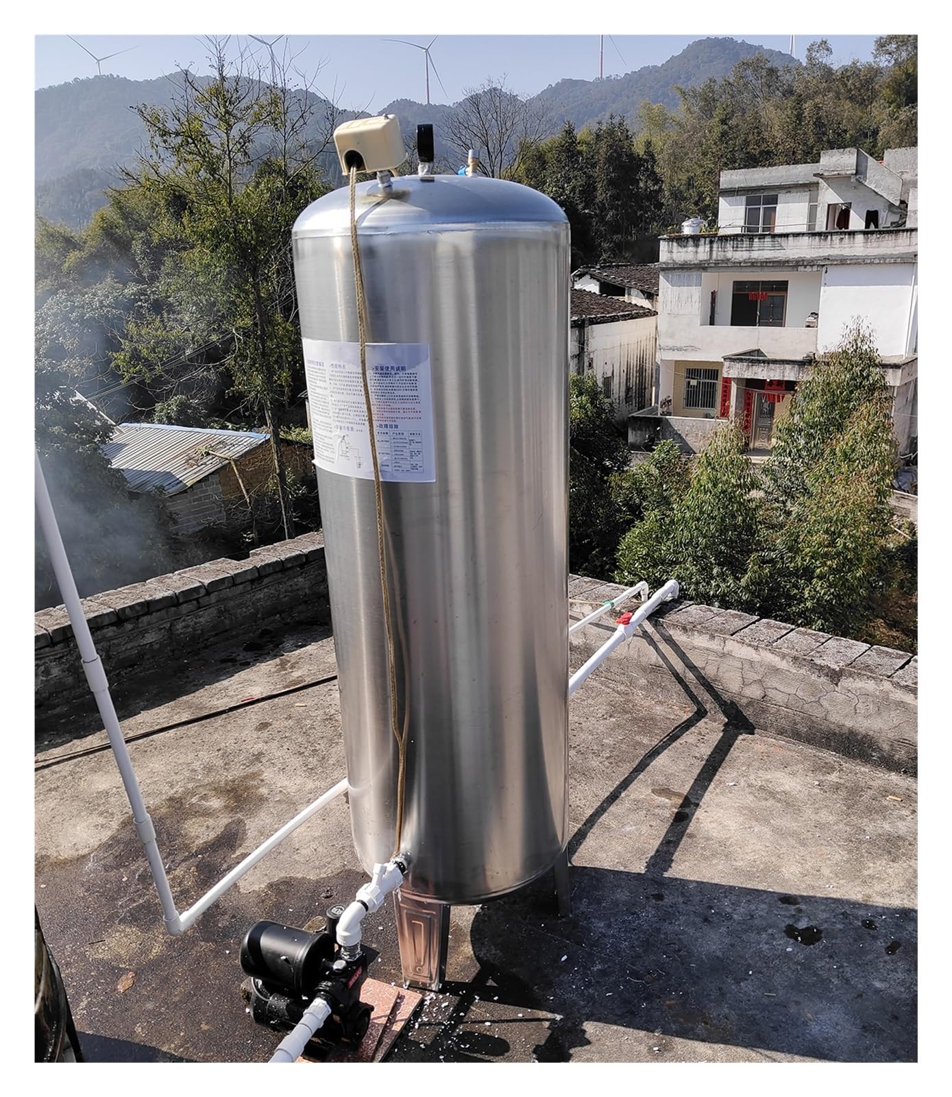 Vaso di espansione 60 100 160 200 250 300 L In acciaio inox Serbatoio a pressione con kit di installazione per pompa da pozzo, Serbatoi verticali a vescica per lo stoccaggio dell'acqua pressurizzati (