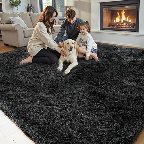 Miniatura 5 de Alfombras para sala de estar, 6 x 9 pies, alfombras para sala de estar, alfombra grande de felpa suave, alfombras peludas para dormitorio, niños y