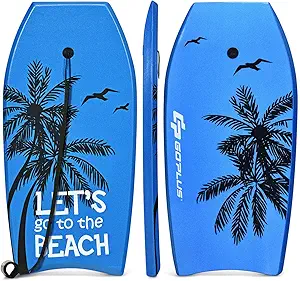 Goplus Boogie Boards for Beach, 37-41'' Super Lightweight Body Board with EPS Core, XPE Deck, HDPE Slick Bottom, Wrist Leash for Sea, Pool, Bodyboard Surfing for Kids Teens Adults
