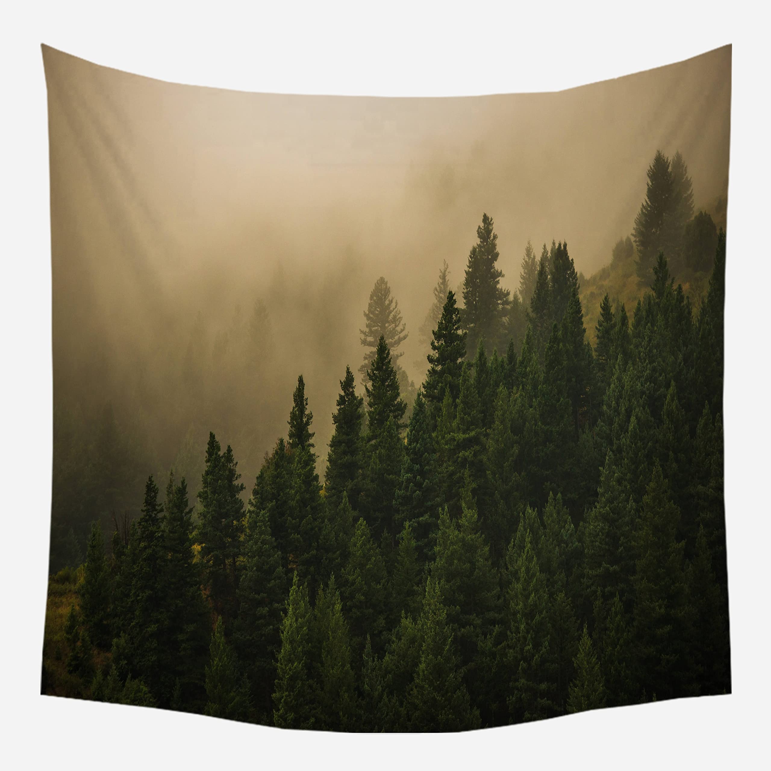 EHOMERY Tapestries In Bulk Room Decor Tapestry Men Colorful Forest Fog Nature Landscape Quilt Egyptian Wall Hanging Blanket Living Bedroom Art Décor 150X200Cm