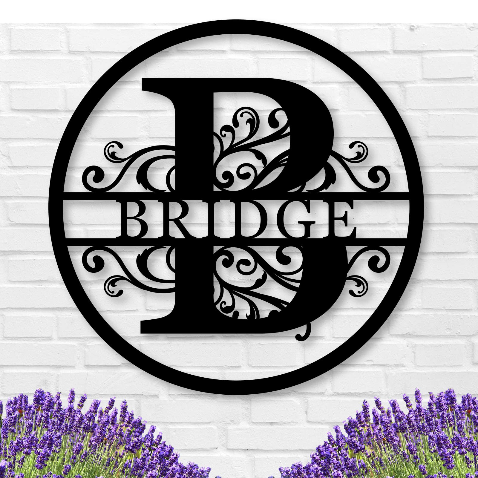 EnfoHK BestGifts Personalized Last Name Logo Metal Monogram Wall Decoration for Home Initial Split Letter Door Hanger, 12',16',20',24',28',32',36'