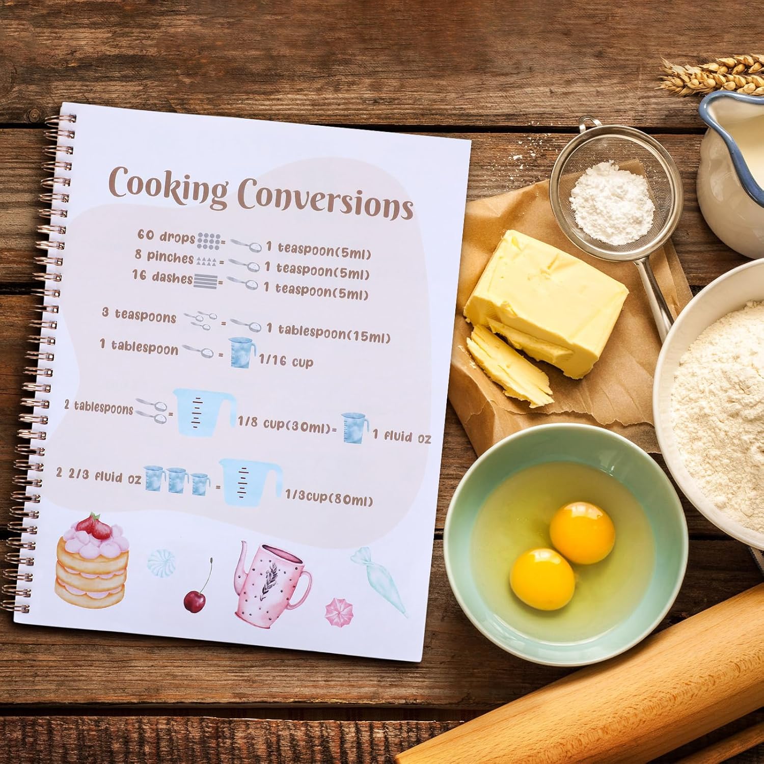 Colarr Blank Recipe Book to Write in Your Own Recipes Our Family Recipe Journal Cookbook Spiral Bound Notebook with DIY Stickers Ideal Gift for Women Mom Wife, 8.5 x 11'', 126 Inner Pages