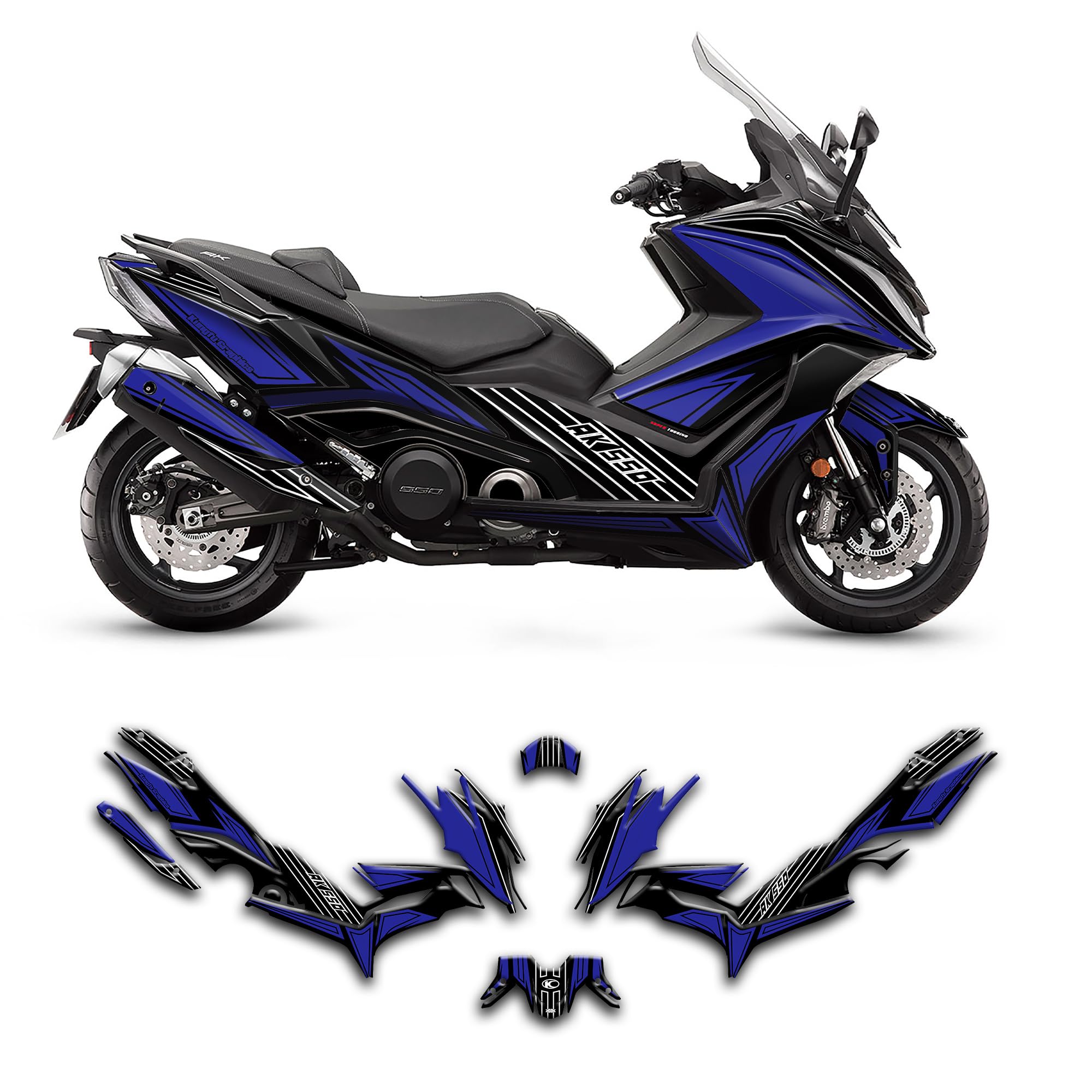 Resin Bike Adesivi 3D Per Kymco AK 550 - Protezioni Antigraffio E Urti