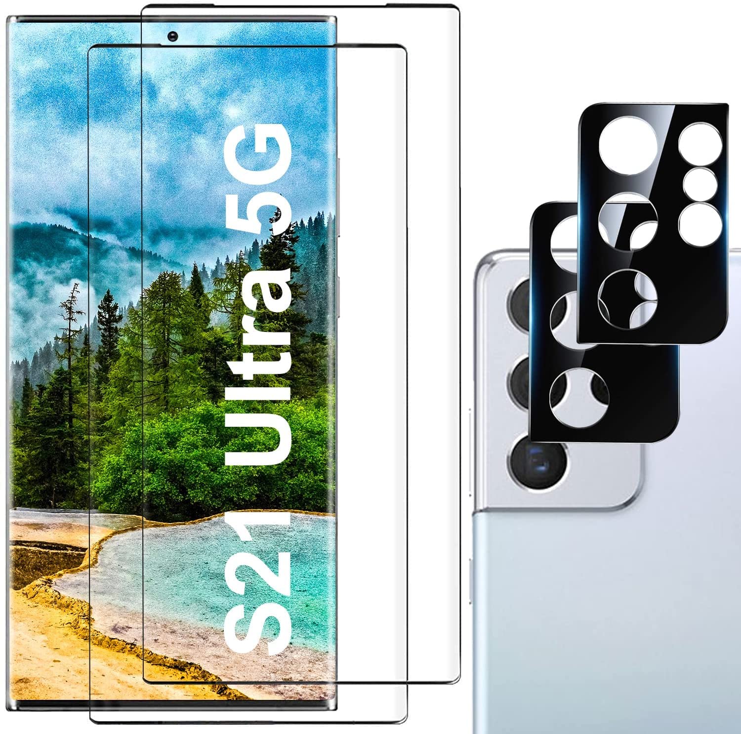 Photo 1 of Arshek 22 Pack Galaxy S21 Ultra Screen Protector, 9H Tempered Glass Include two Camera s21 ultra HD
