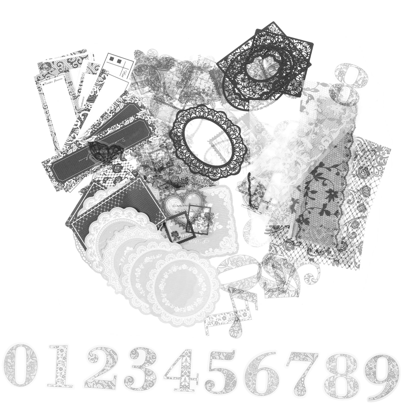 jojofuny 3 Set Adesivi Decorativo Per Scrapbook Eleganti Decalcomanie Carta Per Diario E Progetti Creativi Per Decorazioni Uniche 100 Pezzi * 3