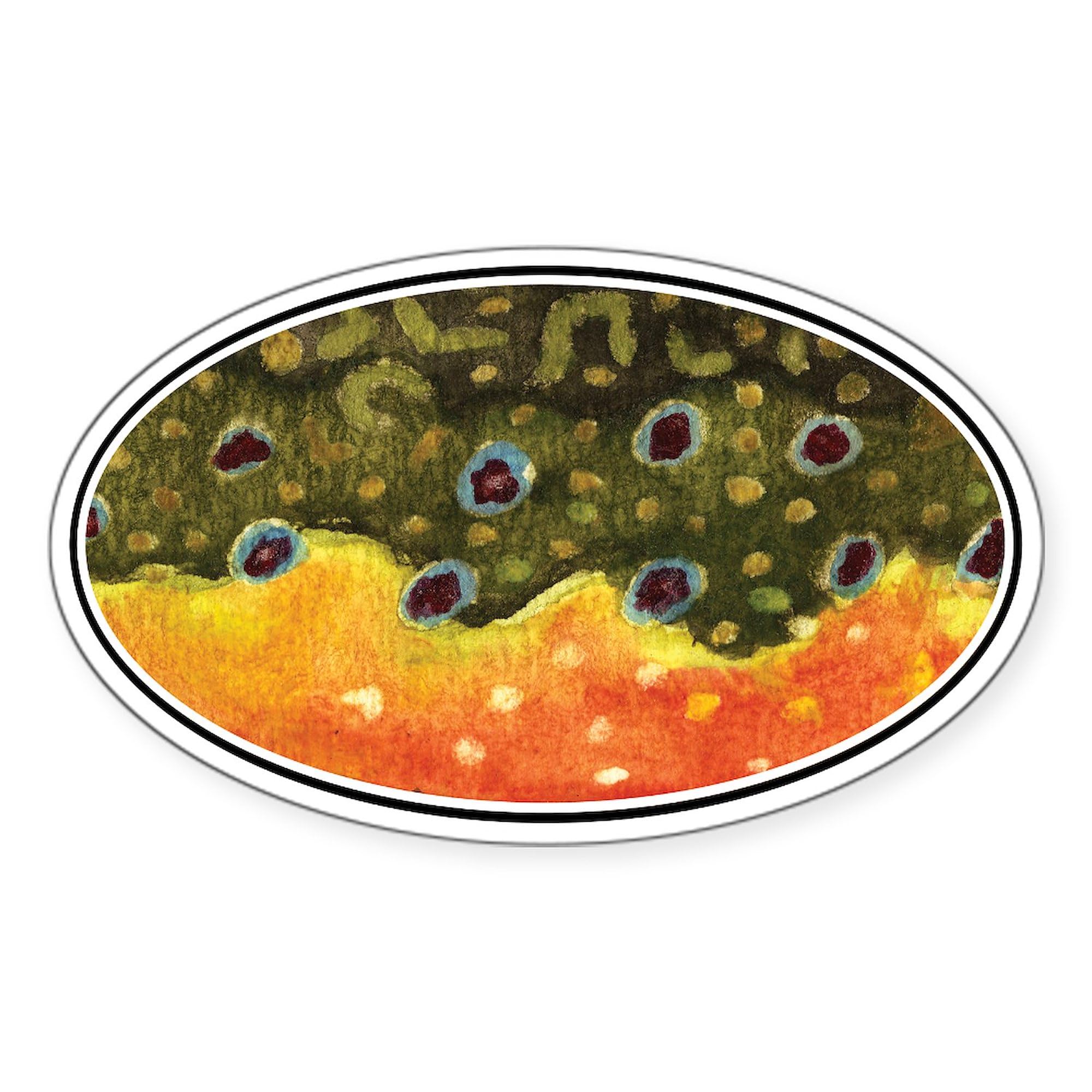 CafePress Brook Trout Fly Fishing Oval Car Bumper Sticker