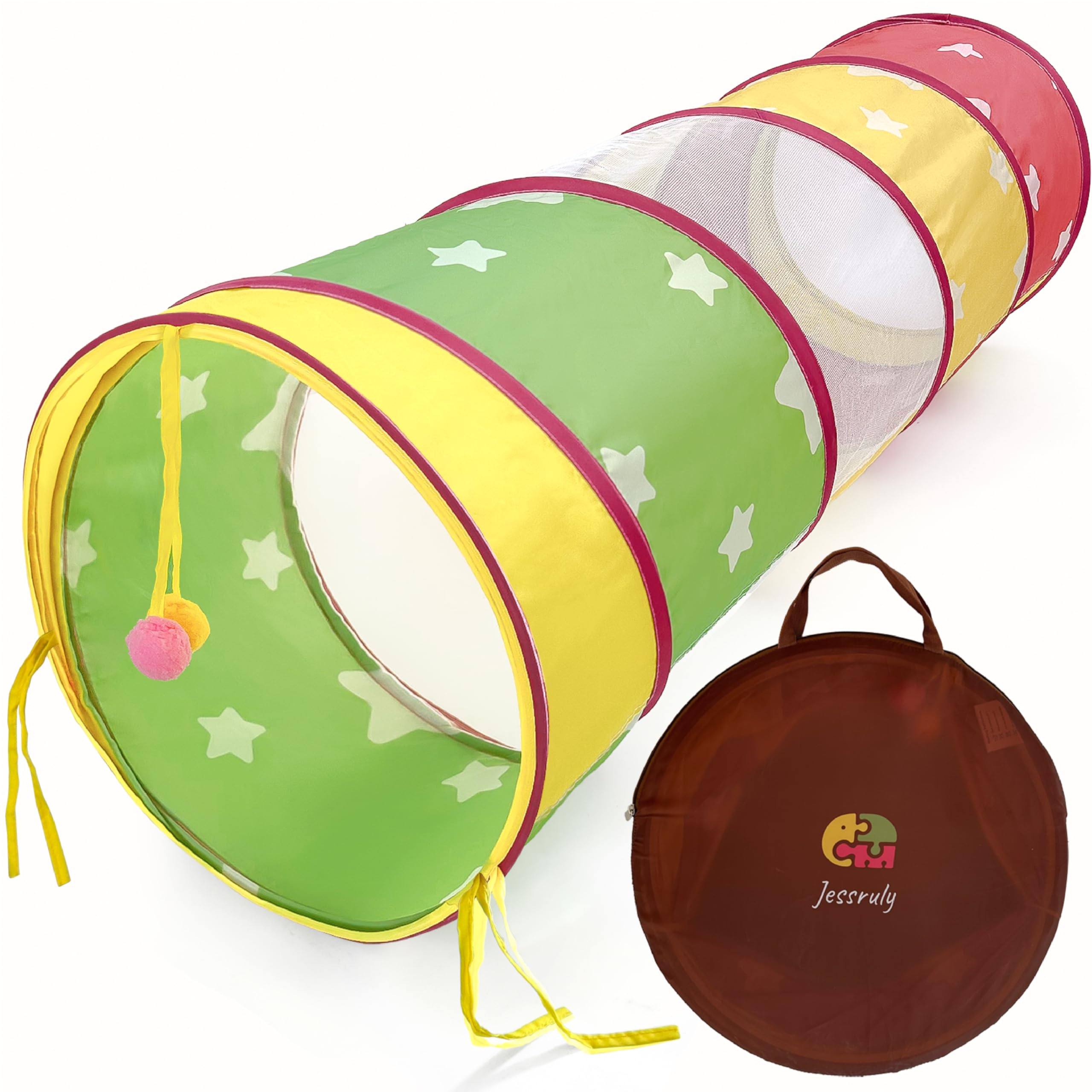 Tunnel Toy for Toddlers - Baby Play Crawl Through Tunnel Tube of Fun - Pop-up Collapsible Colorful Tent for Kids Activity Hide-Seek Adventure Indoor and Outdoor
