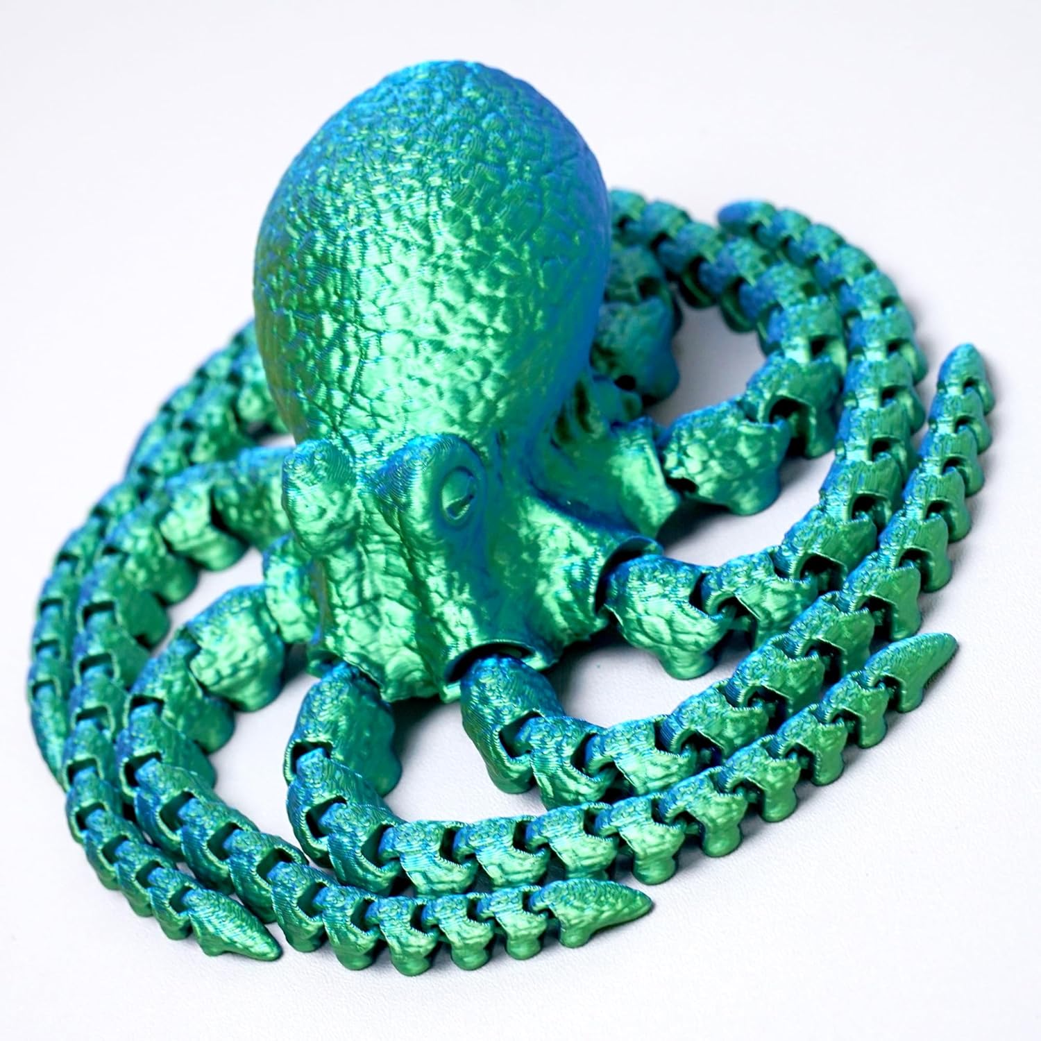 3D Printed Octopus Model,Flexible Realistic Articulated Animal Fidget Toys,Mystery Figurines Gifts for Easter,Executive Desk Funny Décor and Festival Collectible,Easter Basket Stuffers (GB)
