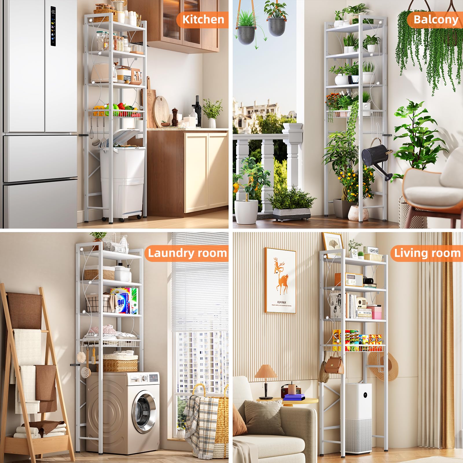 Best Bathroom Shelves Over Toilet (2026) 1 SalakitaHome Over-The-Toilet Storage Rack, 4-Tier Bathroom Organizer Shelf Over — product photo