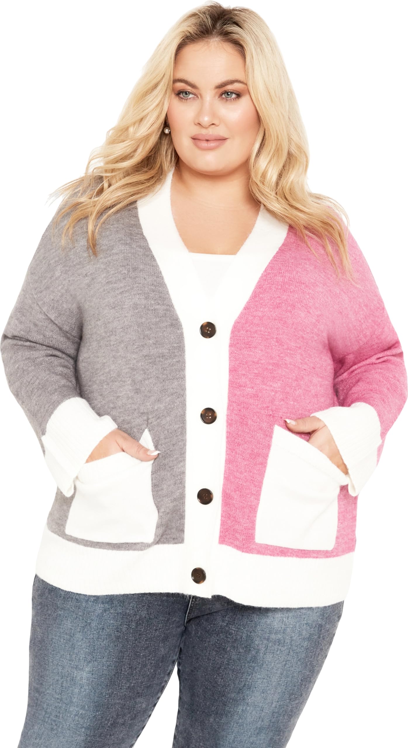 LORALETTE Women's Plus Size Cardi Zola Col Blk